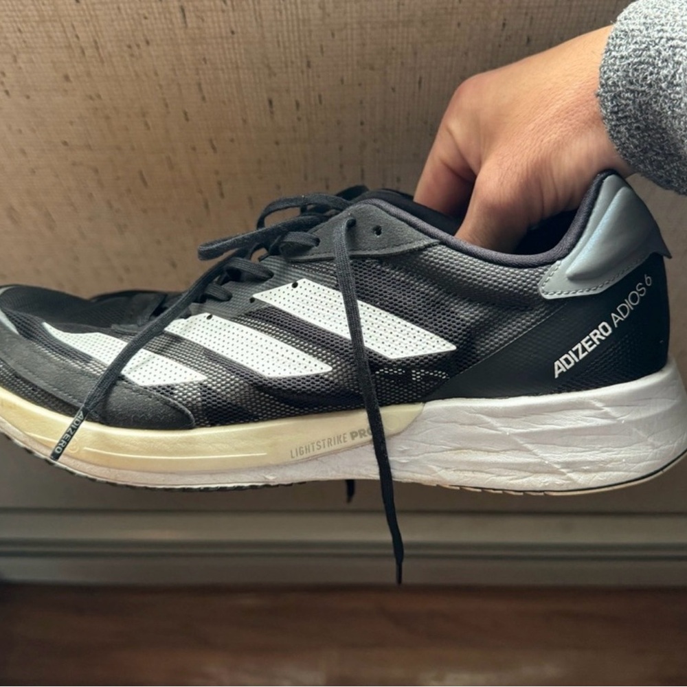 Adidas Adizero Adios 6 Black and White Athletic Shoes